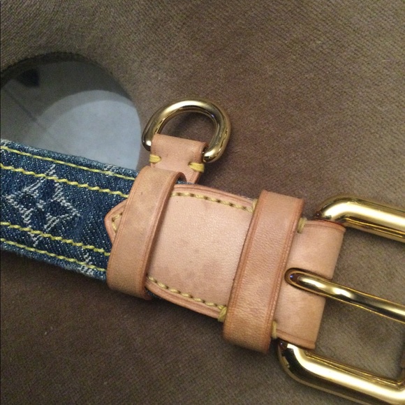 Louis Vuitton Ceinture Buckle Belt Monogram Denim